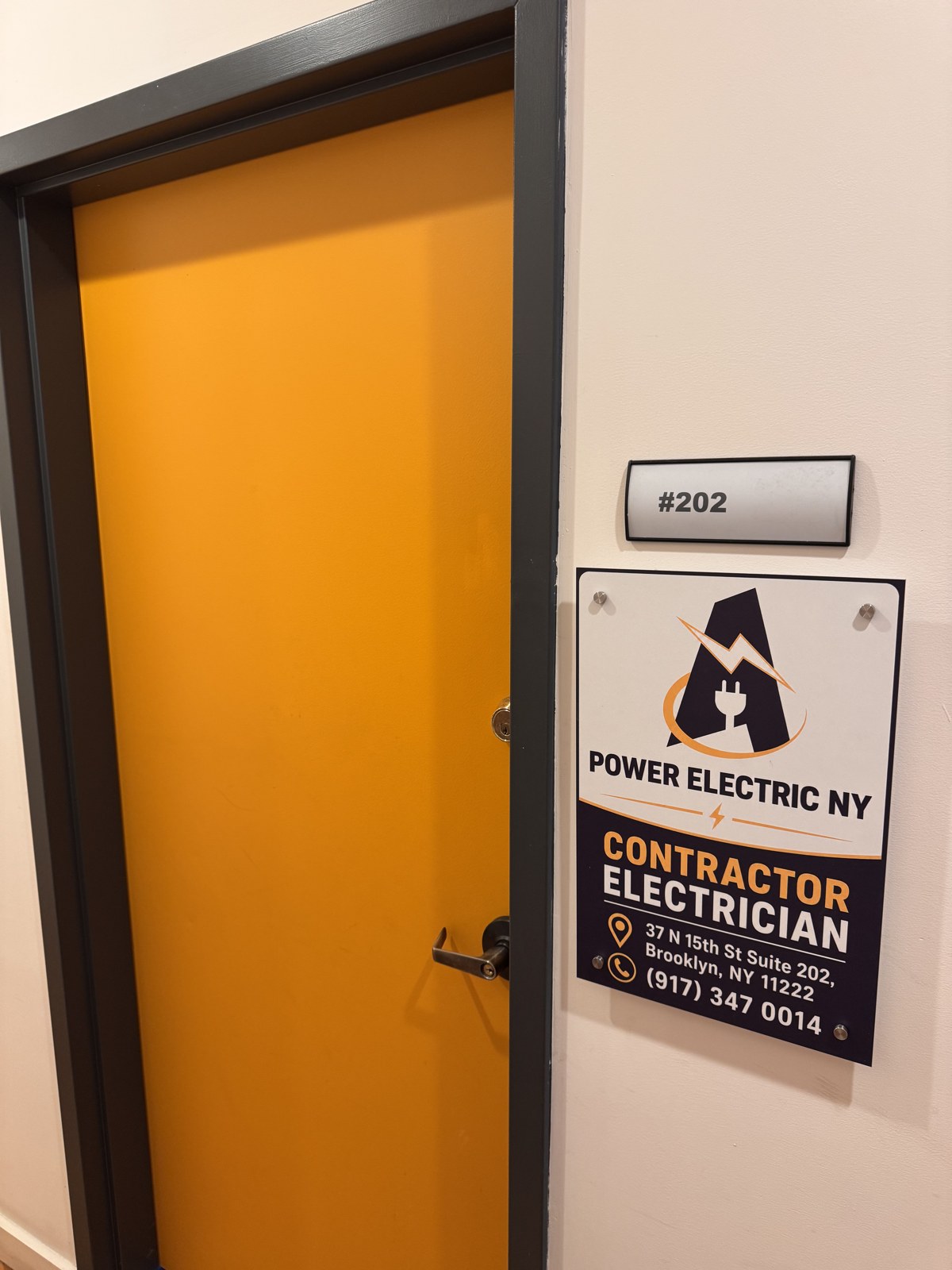Power Electric NY office entrance in Brooklyn, NY